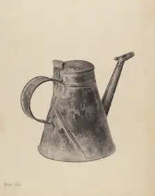 Sperm Oil Can, c. 1937. Creator: Amelia Tuccio