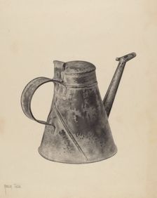 Sperm Oil Can, c. 1937. Creator: Amelia Tuccio