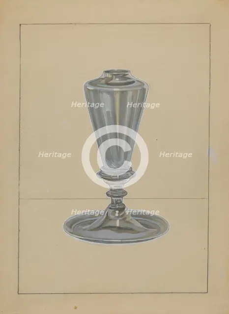 Sperm Oil Lamp, 1935/1942. Creator: John Dana.