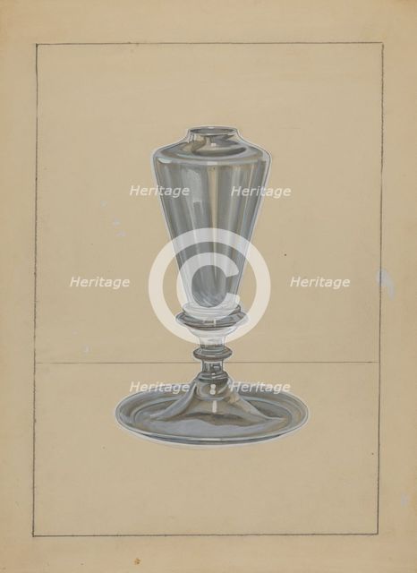 Sperm Oil Lamp, 1935/1942. Creator: John Dana.