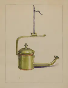 Sperm Oil Lamp, c. 1935. Creator: Charles Caseau