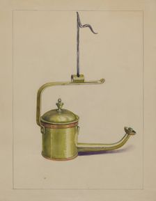 Sperm Oil Lamp, c. 1935. Creator: Charles Caseau