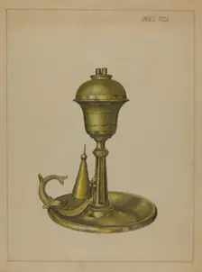 Sperm Oil Lamp, c. 1936. Creator: Janet Riza