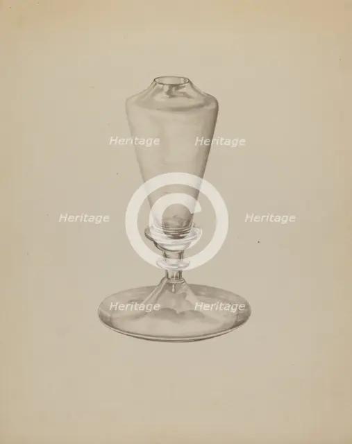 Sperm Oil Lamp, c. 1938. Creator: John Dana.