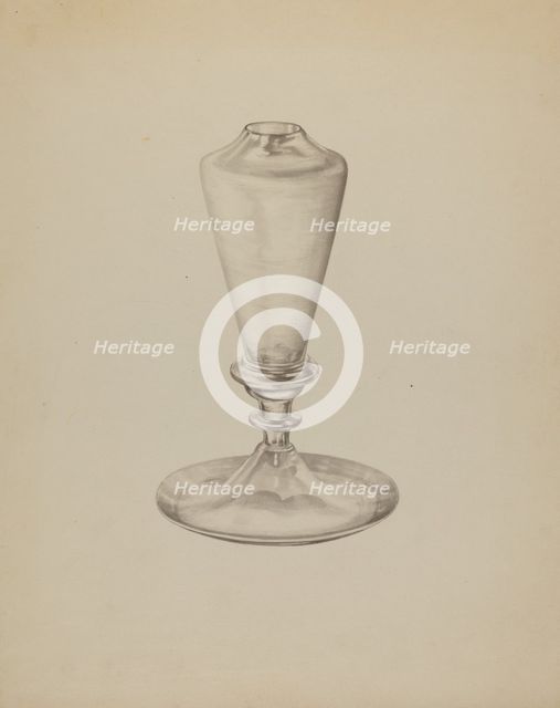 Sperm Oil Lamp, c. 1938. Creator: John Dana.