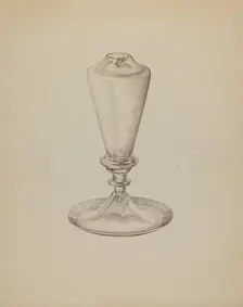 Sperm Oil Lamp, c. 1938. Creator: John Dana