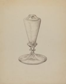 Sperm Oil Lamp, c. 1938. Creator: John Dana