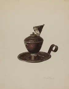 Sperm Oil Lamp, c. 1939. Creator: Palmyra Pimentel