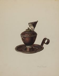 Sperm Oil Lamp, c. 1939. Creator: Palmyra Pimentel