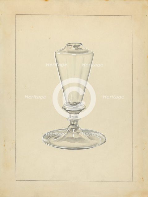 Sperm Oil Lamp, c. 1940. Creator: John Dana.