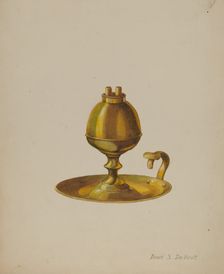 Sperm Oil Lamp, c. 1941. Creator: David S De Vault