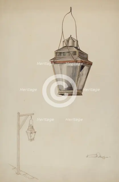 Sperm Oil Street Lamp, c. 1937. Creator: Kurt Melzer.