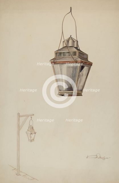 Sperm Oil Street Lamp, c. 1937. Creator: Kurt Melzer.