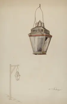 Sperm Oil Street Lamp, c. 1937. Creator: Kurt Melzer