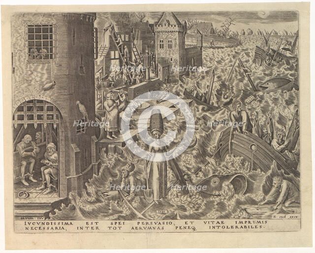 Spes (Hope) from The Seven Virtues, 1559. Creator: Galle, Philipp (Philips) (1537-1612).