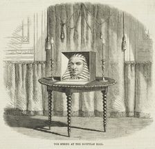 Sphinx on exhibition at Egyptian Hall, 1865. Creator: Unknown