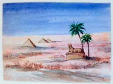 Sphinx and Pyramids, Giza I 1820-1876. Artist: George Sand