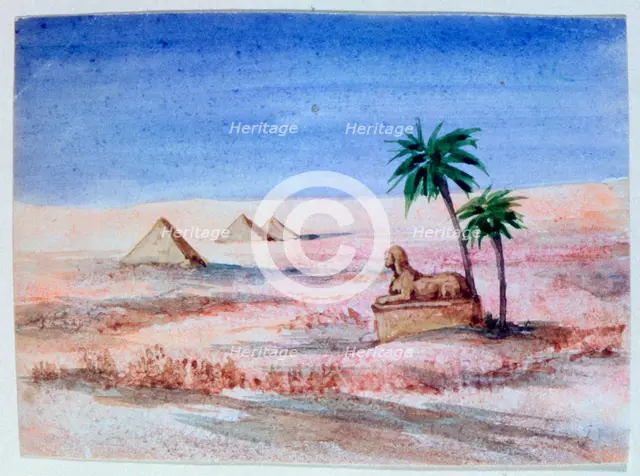 'Sphinx and Pyramids, Giza I', 1820-1876. Artist: George Sand