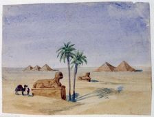 Sphinx and Pyramids, Giza II 1820-1876. Artist: George Sand