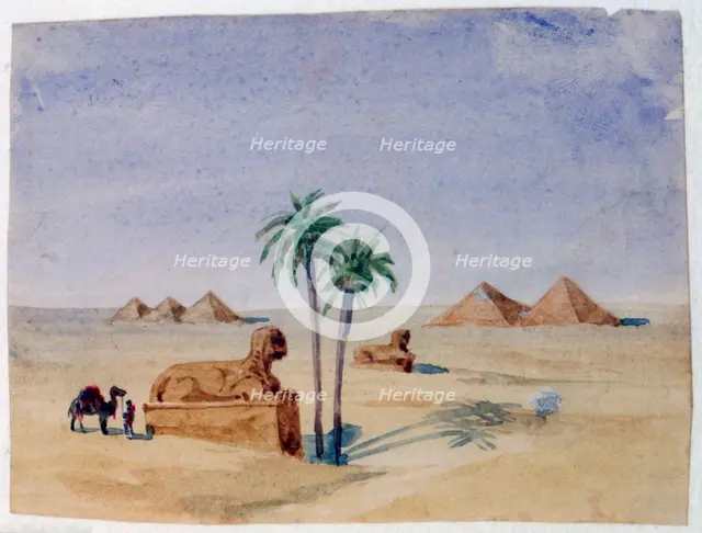 'Sphinx and Pyramids, Giza II', 1820-1876. Artist: George Sand