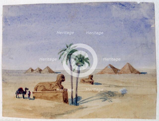 'Sphinx and Pyramids, Giza II', 1820-1876. Artist: George Sand