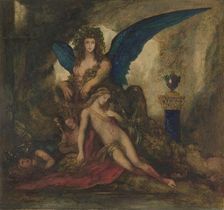 Sphinx in a Grotto (Poet, King and Warrior), 1840-98. Creator: Gustave Moreau