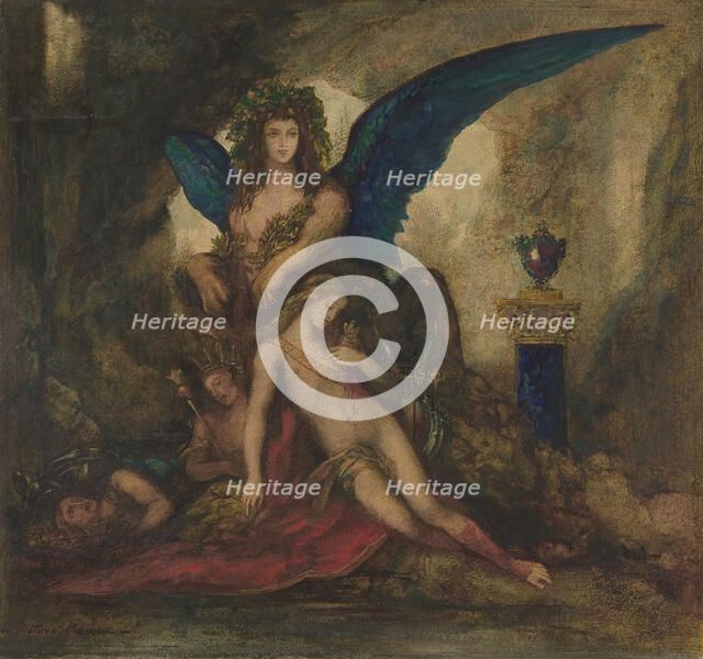 Sphinx in a Grotto (Poet, King and Warrior), 1840-98. Creator: Gustave Moreau.