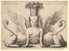 Sphinx with Two Bodies, 1652. Creator: Wenceslaus Hollar