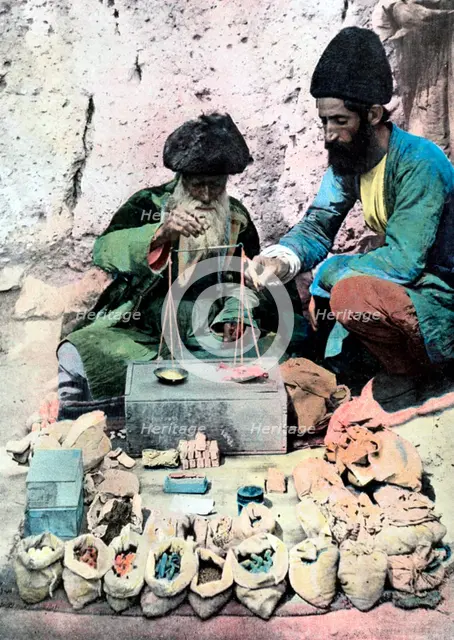 Spice seller, Royal Palace, Tehran, c1890. Artist: Unknown