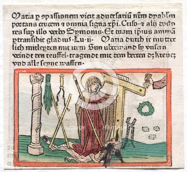 Spiegel Menslicher Behaltnis: The Virgin Mary Overcoming a Devil, 1400s. Creator: Unknown.