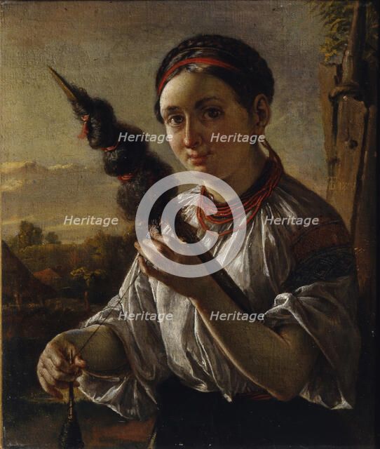 Spinner, 1821. Artist: Tropinin, Vasili Andreyevich (1776-1857)