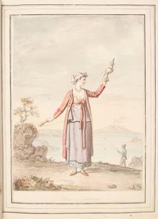 Spinner of Procida , leaf from A Collection of Dresses by David Allan Mostly from Nature 1776. Creator: David Allan
