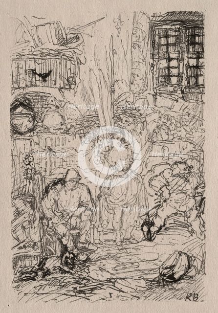 Spinner's Interior. Creator: Rodolphe Bresdin (French, 1822-1885).