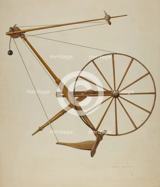 Spinning Wheel, 1941. Creator: Oscar Bluhme.