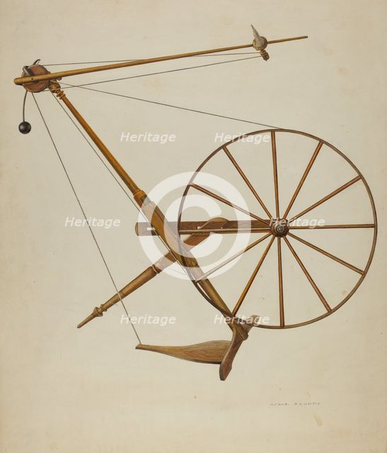 Spinning Wheel, 1941. Creator: Oscar Bluhme.