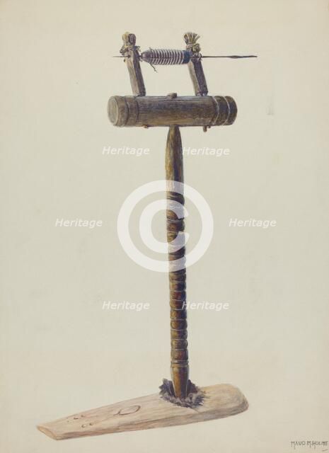 Spinning Wheel, c. 1938. Creator: Maud M Holme.