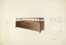 Spindle Settee Chest, 1935/1942. Creator: Roberta Elvis