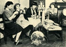 Spindle-Spinning Wool Gathered from the Hedges 1943. Creator: Unknown