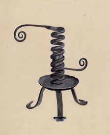 Spiral Candlestick, c. 1940. Creator: William D. Somers