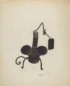 Spiral Iron Candle Holder, c. 1941. Creator: Chris Makrenos