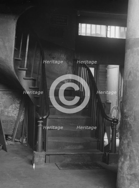 Spiral stairway, New Orleans or Charleston, South Carolina, between 1920 and 1926. Creator: Arnold Genthe.