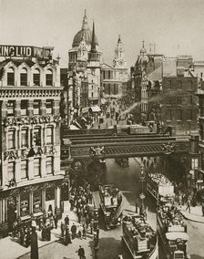 Spire of St Martin's Ludgate and St Paul's Cathedral, London, 20th century