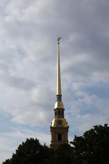 Spire of the bell tower, Peter and Paul Cathedral, St Petersburg, Russia, 2011. Artist: Sheldon Marshall