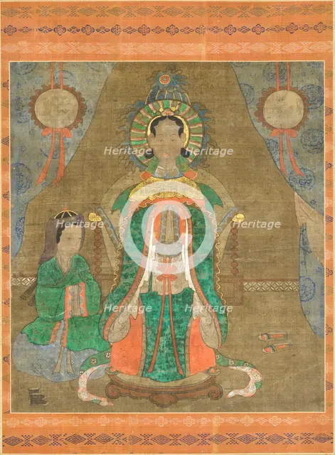 Spirit of a Noble Woman (Probably Princess Pari) and Attendant, 18th century. Creator: Anon.