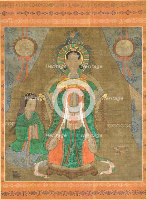 Spirit of a Noble Woman (Probably Princess Pari) and Attendant, 18th century. Creator: Anon.