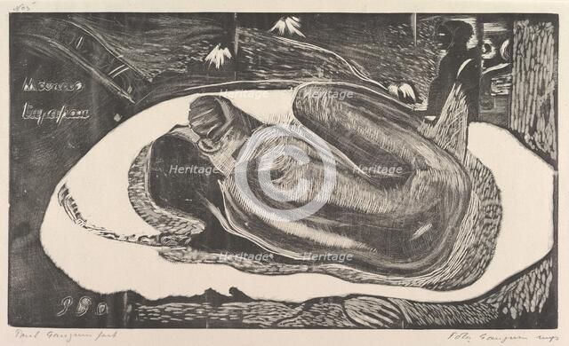 Spirit of the Dead Watching (Manao Tupapau), from Fragrance (Noa Noa), 1893-94. Creator: Paul Gauguin.