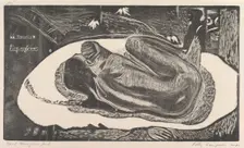 Spirit of the Dead Watching (Manao Tupapau), from Fragrance (Noa Noa), 1893-94. Creator: Paul Gauguin