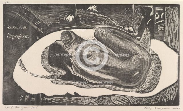Spirit of the Dead Watching (Manao Tupapau), from Fragrance (Noa Noa), 1893-94. Creator: Paul Gauguin.