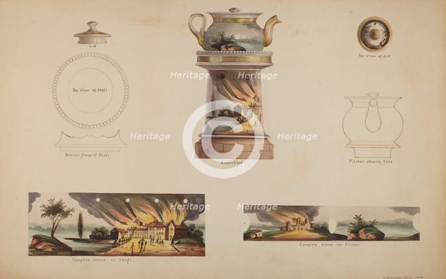 Spirit Lamp with Teapot, 1938. Creator: J. Howard Iams.
