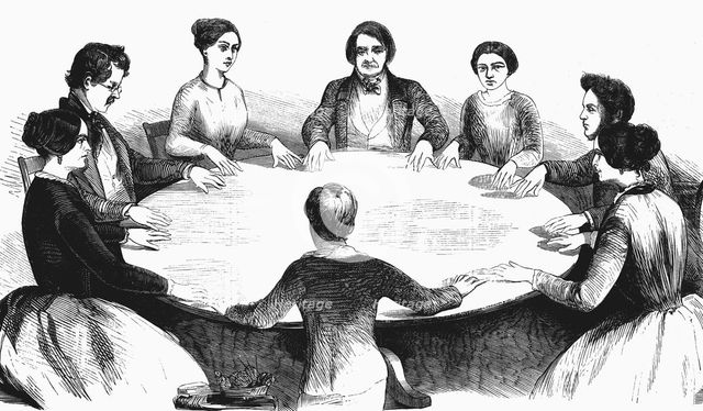 Spiritualist meeting in Leipzig, Germany, 1893. Artist: Unknown